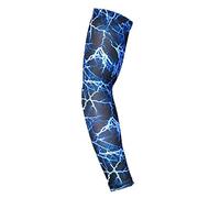 Guantes de invierno genéricos, 1 manga solar, mangas antideslizantes, transpirables, brazos, puños de compresión guantes de (Blue,M)