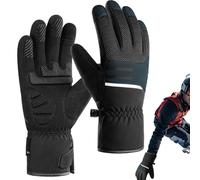 Guantes de invierno - Guantes de motocicleta resistentes al viento para exteriores, tela de alta densidad, acceso sin obstáculos a la pantalla táctil, guantes de nieve térmicos de invierno para