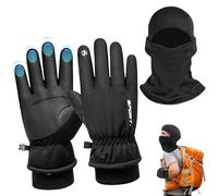 Guantes de Invierno, Máscara De Pasamontañas + Guantes de Ciclismo de Invierno Hombre Mujer, Guantes de invierno para Pantalla Táctil, Pasamontañas Moto Invierno, Guantes de Ciclismo impermeables