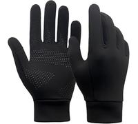 Guantes de invierno para correr para hombres y mujeres, compatibles con pantalla táctil, antideslizantes, ligeros, para ciclismo, conducción deportiva (negro, M)