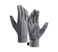 Guantes de invierno para hombres y mujeres, guantes de trabajo antideslizantes para pantalla táctil, convertibles, sin dedo índice ni pulgar, calentadores de mano negros (gris, XXL)