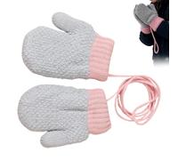 Guantes de invierno para niños genéricos - Warm Plush Mittens With Anti Loss String | Snow Gloves For Boys Preschoolers 1-3 Years Old For Yard Backyard Skating Skiing Outdoor Cold Weather Play, Gris
