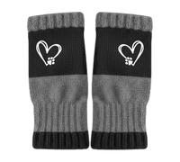 Guantes de invierno sin dedos - Bordado de corazón y junta para manopla a prueba de viento - Mittenos de sin dedos, para senderismo, motociclismo, ciclismo, camping, conducción y actividades al