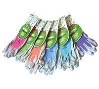 Guantes de jardín Showa Floreo 370 con recubrimiento de nitrilo resistente, paquete de 4 pares, L, 1