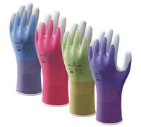 Guantes de jardín Showa Floreo 370 con recubrimiento de nitrilo resistente, paquete de 4 pares, Small, 1