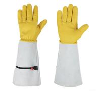 Guantes de jardinería de cuero resistente que ofrecen protección completa mientras se dedica al cuidado de las plantas (m)