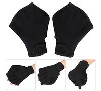 Guantes de la Web, Tela de Nylon con Guantes de Natación con Correa de Muñeca para Bucear para Nadar en Buceo (BLACK)