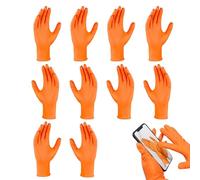 Guantes de látex, guantes de nitrilo resistentes de color naranja con superficie antideslizante, guantes de trabajo pesados resistentes al desgarro, guantes de protección para hombres y mujeres