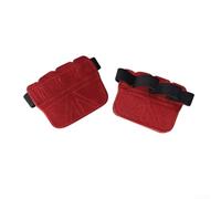 Guantes de levantamiento de pesas de cuatro dedos hechos de cuero vacuno de doble capa para un agarre constante en entrenamiento de fuerza y acondicionamiento (rojo)