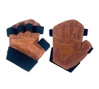 Guantes De Levantamiento De Pesas - Material De Piel De Vacuno | Agarre De Silicona Antideslizante De 6 Pulgadas, 115 G, Guantes Sin Dedos Que Mejoran La Seguridad Para El Culturismo Y El Entrenamient