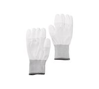 Guantes de limpieza antistáticos - CARUBA - Modelo Estándar - Blanco - Talla L - 100% nylon reforzado