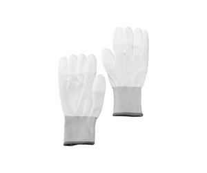 Guantes de limpieza antistáticos - CARUBA - Modelo Estándar - Blanco - Talla L - 100% nylon reforzado
