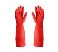 Guantes de Limpieza de Lavavajillas, Largos Guantes de Látex de Goma, Impermeables, Reutilizables - Para Cocina, Jardín, Limpieza (L, 38cm)