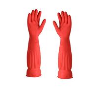 Guantes de Limpieza de Lavavajillas, Largos Guantes de Látex de Goma, Impermeables, Reutilizables - Para Cocina, Jardín, Limpieza (M, 45cm)