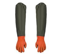 Guantes de limpieza para estanques, una sección larga de guantes de trabajo de seguridad, 74 cm, guantes de goma, para acuario, naranja
