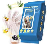 Guantes de limpieza para perros y gatos, guantes de limpieza y desodorización, pelo de perro y gato, limpiadores de cara, orejas, ojos y patas, toallitas de aseo de mascotas, pelaje nutritivo (20