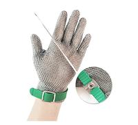 Guantes de malla con anillo acero inoxidable, anticorte, resistente a cuchillos, , protección for manos, guante carnicero cocina, se aplica a tallado madera, carpintería y trabajo Alta resistencia(L)