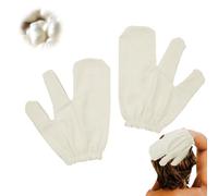 Guantes de masaje de seda cruda con correa elástica para la muñeca para masaje de cepillado de piel femenina, 1 par de guantes 2 unidades.