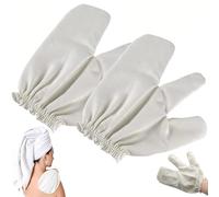 Guantes de Masaje de Seda Cruda Garshana, Guante Exfoliante de Limpieza Profunda para Ducha Corporal, para Masaje Ayurvédico contra la Celulitis, Guante Antideslizante (2Piezas)