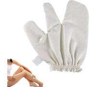 Guantes de masaje de seda cruda, guantes de ducha exfoliantes de seda, guantes de exfoliación corporal profunda, guantes de baño para cuerpo y cara, reutilizables y suaves para la piel (1 PCS)