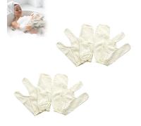 Guantes de masaje de seda cruda para cepillado en seco y cuidado de la piel ayurvédico, paquete de 2, guantes exfoliantes suaves para masaje, cuidado de la piel y belleza personal (juego de 4 blancos)