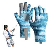 Guantes de medio dedo de pesca | Guantes de Protección Solar Hombre - de ciclismo transpirables antideslizantes, guantes ligeros de seda de hielo UPF50 + para senderismo, pesca, conducción, re