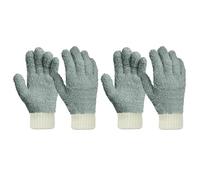 Guantes de microfibra para limpiar el polvo lugares difíciles de alcanzar, limpieza de persianas altamente aborígenas, sin pelusas, Cinco dedos, S/M, Gris 2 pares