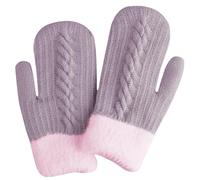 Guantes de Mitón para mujer, guantes táctiles para mujer, manoplas de invierno, doble capa, cálidos, de punto suave, térmico y cortavientos para clima frío