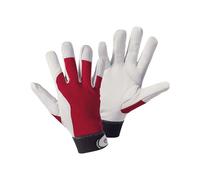 Guantes de montaje, color blanco/rojo, VE 10 pares, talla 8 (M).