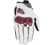 Guantes de moto Alpinestars Chrom V2 para mujer, color blanco roto y morado L