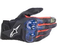Alpinestars FQ20 SMX-1 Air V2 Monster Guantes de motocicleta, negro-rojo-azul, tamaño XL para Hombres