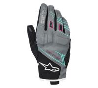 Guantes de Moto Alpinestars Stella Moblast Mujer Piel Gris/Negro/Rosa FlúorXS Piel Gris,Negro,Rosa Flúor