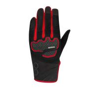 Bering Breeze Mesh Guantes de moto, negro-rojo, tamaño M para Hombres