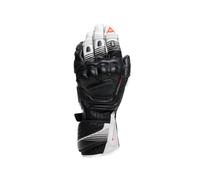 Guantes de moto Cuero Hombre Dainese FIERO Black/White/Red-Fluo