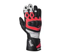 GMS GR-1 SF Guantes de moto perforados, negro-blanco-rojo, tamaño L para Hombres