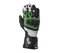 GMS GR-1 SF Guantes de moto perforados, negro-blanco-verde, tamaño S para Hombres