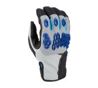 Klim Baja S4 2025 perforated Mesh Leather/Textile Enduro Motorcycle Gloves Guantes de moto de enduro de malla perforada, gris-azul, tamaño XL para Hombres