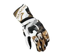 Macna Powertrack 2.0 Guantes de moto, negro-blanco-oro, tamaño S para Hombres