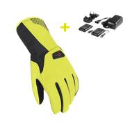 Macna Spark Kit de guantes de bicicleta calefactables, negro-amarillo, tamaño L para Hombres