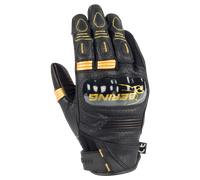 Bering Axel Guantes de moto perforados para mujer, negro-oro, tamaño L