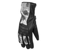 Rusty Stitches Bianca Guantes de moto impermeables para mujer, negro-gris, tamaño M