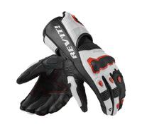 Revit Quantum 3 Guantes de moto, Negro/Blanco/Neón Rojo, Talla L