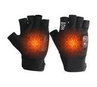 Guantes de motocicleta con calefacción, guantes recargables sin dedos, guantes eléctricos con calefacción con 3 ajustes de calor, guantes de invierno que funcionan con pilas, calentadores de manos