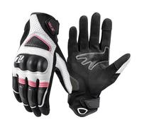 Guantes de Motocicleta de Cuero de Piel de Oveja, Guantes de Motos para Mujeres, Fuera de Carretera de Dama Rosa, Pantalla táctil de Verano Transpirable (Rosa, Large)