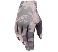 Guantes de motocross Alpinestars Radar para niños, color verde camuflaje y marrón 3XS
