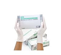 Guantes de nitrilo, 100 pcs caja (M, Blanco), guantes de examen desechables libres de látex, sin polvo, limpieza guantes, sanitarios para la cocina, cocina limpieza, limpieza seguridad manejo de alime