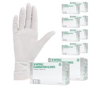 Guantes de nitrilo, 1000 pcs 10 cajas (XS, Blanco), guantes de examen desechables, libres de látex, sin polvo, no estéril, limpieza guantes, sanitarios para la cocina, medico, tatuaje, manejo de alime