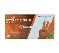 Guantes de Nitrilo Extreme Grip Talla Grande Color Naranja