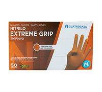 Guantes de Nitrilo Extreme Grip Talla Mediana Color Naranja