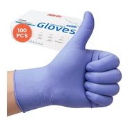 Guantes De Nitrilo - Guantes De Nitrilo Multiusos, Manoplas Resistentes A Perforaciones Para El Trabajo, Protección Química Y Seguridad Alimentaria | Jardinería Cocina Construcción Hogar Hospital Ofic
